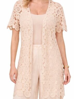 Vince Camuto Cotton Crochet duster